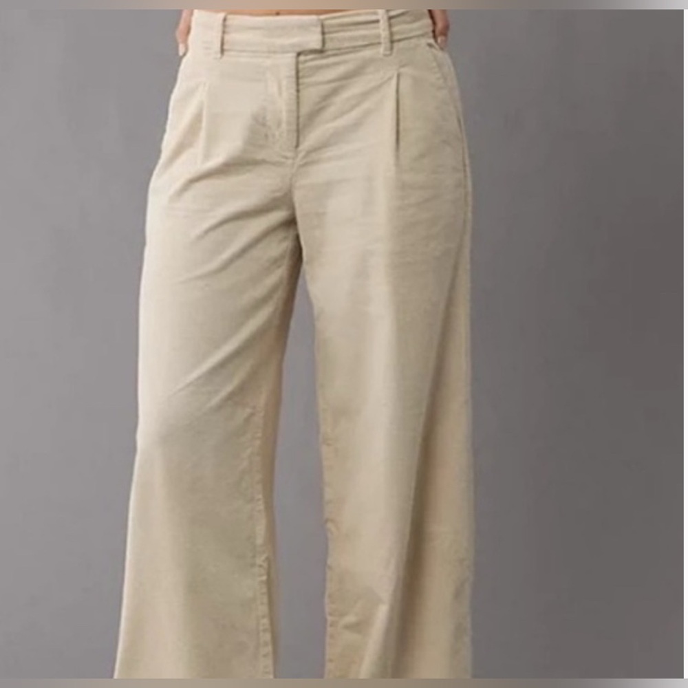 American Eagle Outfitters Cream Wide Leg Pants